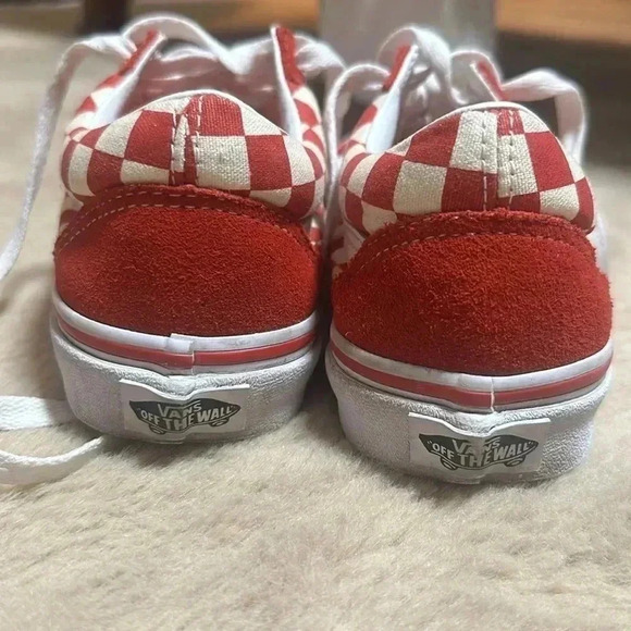 Vans Skate Shoes Old Skool Red Check  Suede Lace Up Women's 6.0 Men's 4.5 - Picture 2 of 6